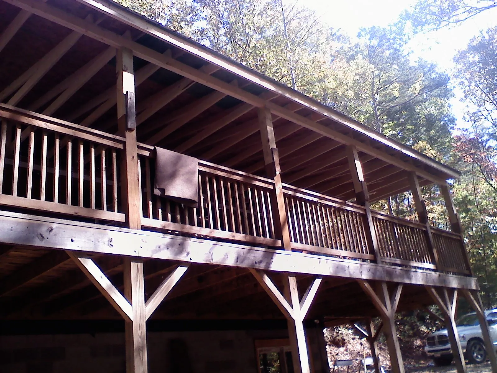 Timber framing under a new elevated porch and deck — Roof Leak Repair in Chaptico by Roofing Brothers